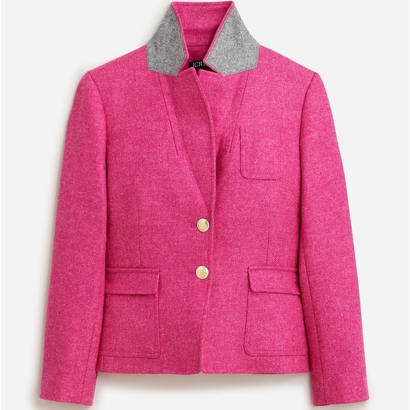 NWT J.Crew Shrunken-fit Blazer In Pink English Wool - Picture 5 of 6
